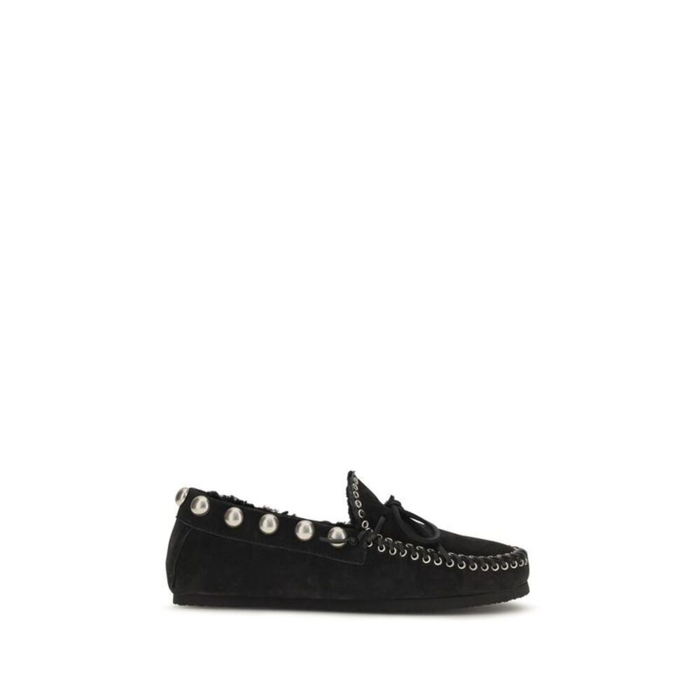 Isabel Marant Black Calf Leather Bos Taurus Slip-On Women's Loafers